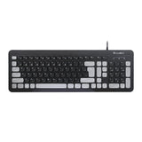 CoolBell Quiet Board USB Wired Keyboard KB-101 – 102 Keys, Quiet Typing, Adjustable Legs