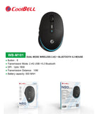 CoolBell NEO WB-M101 – Dual Mode Wireless Mouse (2.4G + Bluetooth 5.2), Silent Click, 6 Buttons
